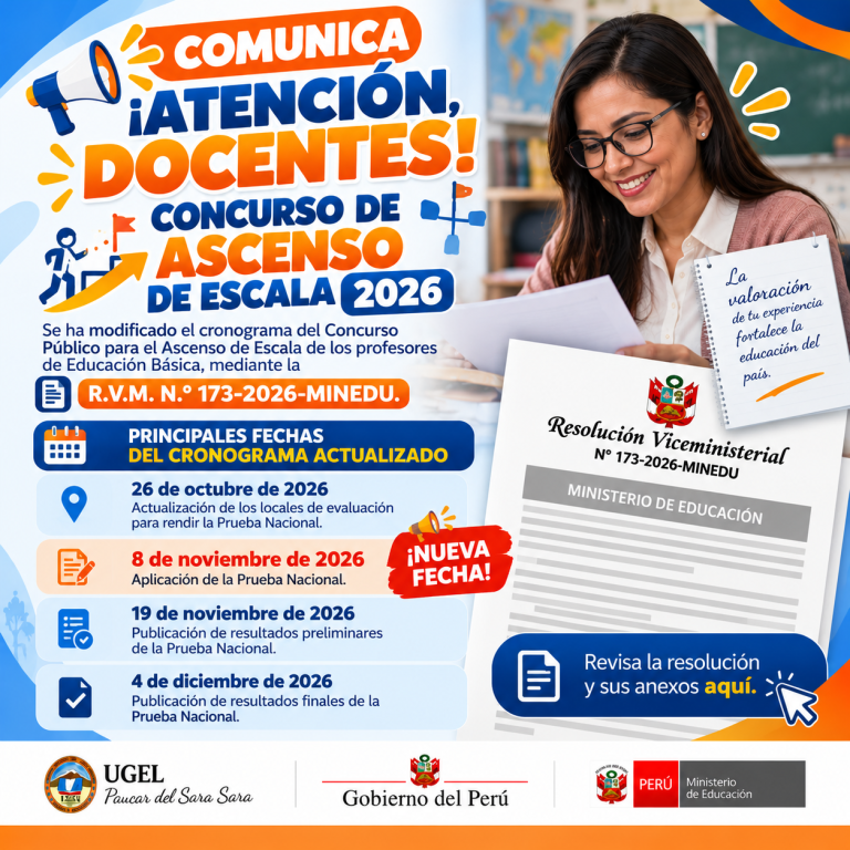 ¡Atención docentes! Ascenso de escala 2026